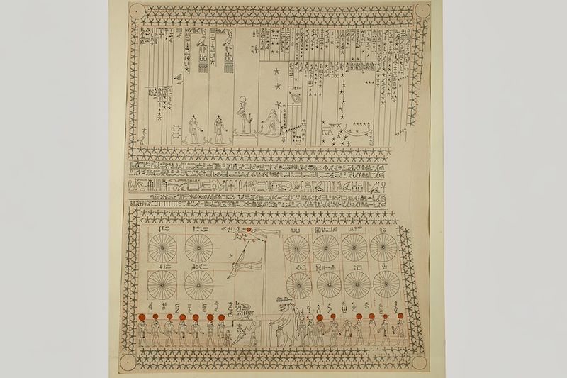 Fac-similé du plafond astronomique de la tombe de Senenmout - Égypte