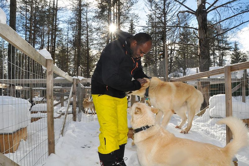 Visite d'un chenil dans le parc national de Hossa - Laponie - Finlande