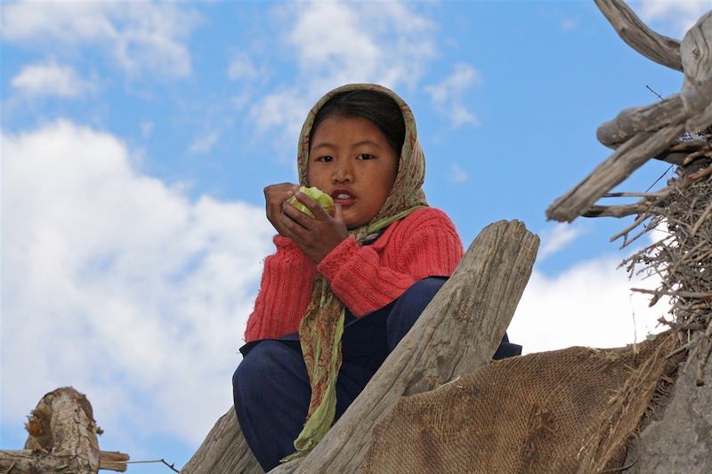 Jeune fille dans la vallée de Spiti - Inde
