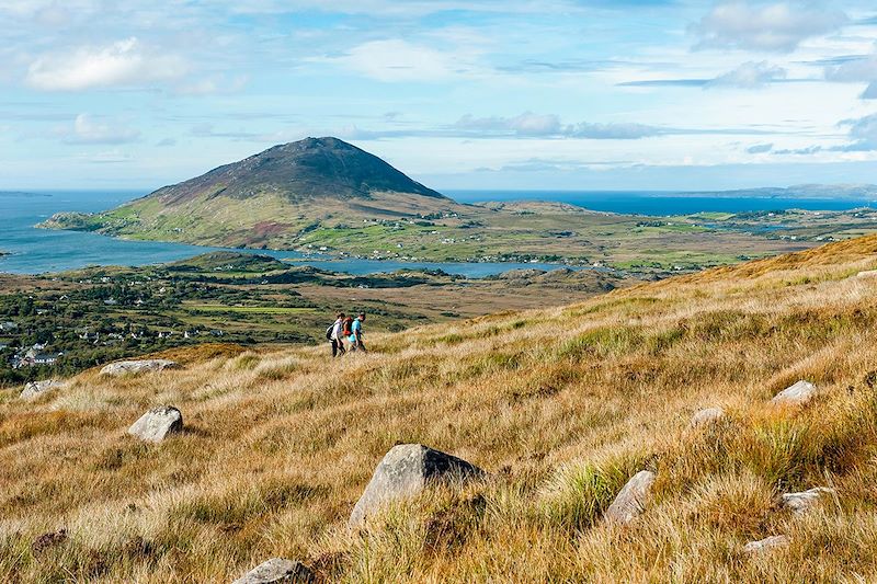 Vue depuis Diamond Hill sur la côte - Parc national du Connemara - Comté de Galway - Irlande