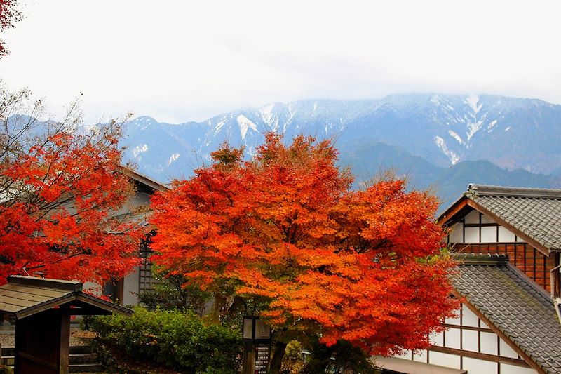 Vue sur les montagnes à Nakasendo - Japon