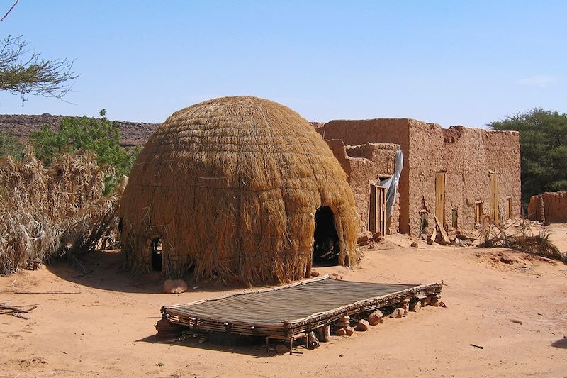 Habitat traditionnel dans l'oasis de M'Haireth - Adrar - Mauritanie