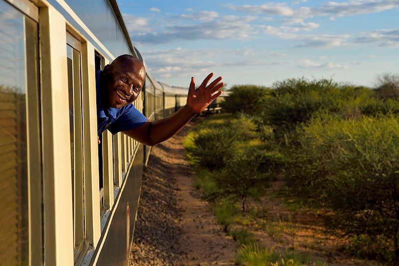 Senele Mkiza, chef de train du Shongololo Express - Namibie