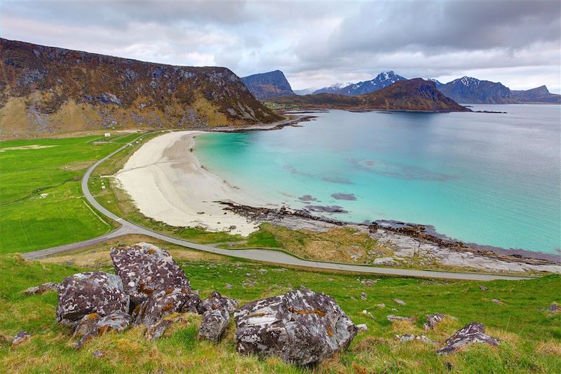 Plage d'Utakleiv - Île de Vestvågøy - Îles Lofoten - Norvège 