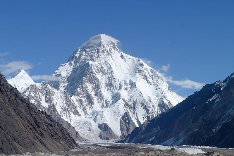Vue sur le sommet du K2 depuis le camp de Concordia - Gilgit-Baltistan - Pakistan