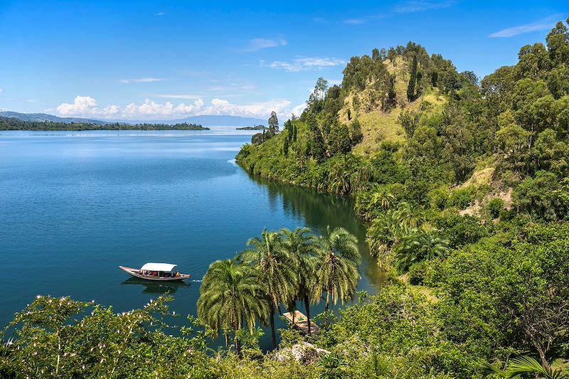 Safari dans le parc Akagera, pistage des chimpanzés, bateau et rando au lac Kivu (Congo NileTrail) et rencontre avec les Gorilles 