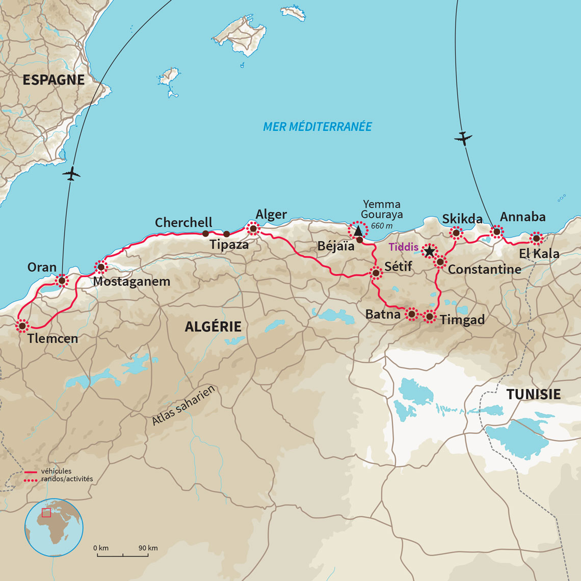 Circuit en Algérie mêlant balades à pied et découvertes culturelles d'Alger, Annaba, Mostaganem, Oran et Tlemcen