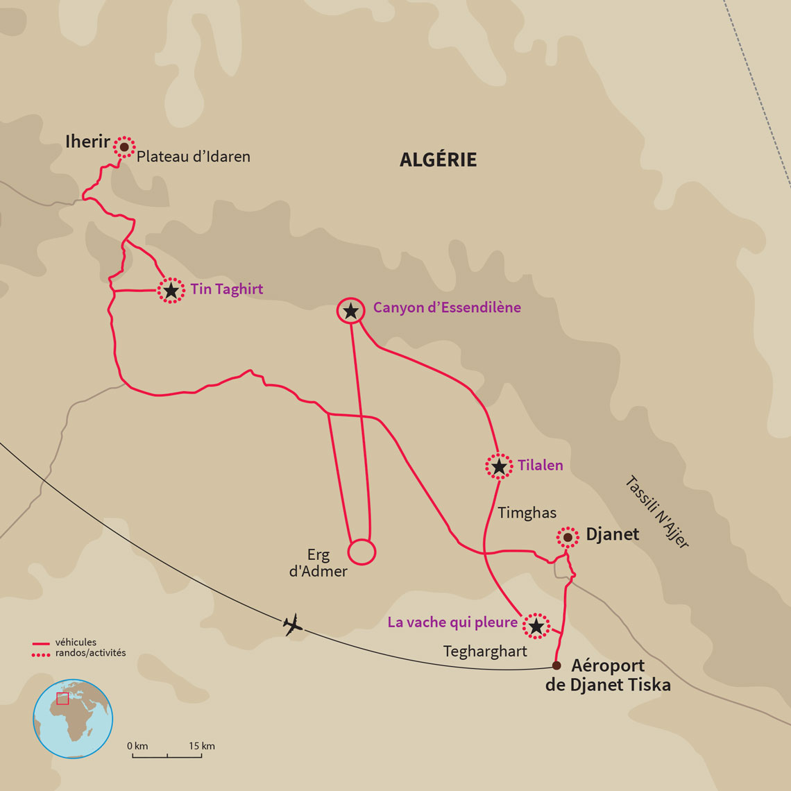 Un voyage en 4x4 au cœur du grand Sahara algérien, le Tassili n'Ajjer et ses secrets les plus cachés en hébergement confort !