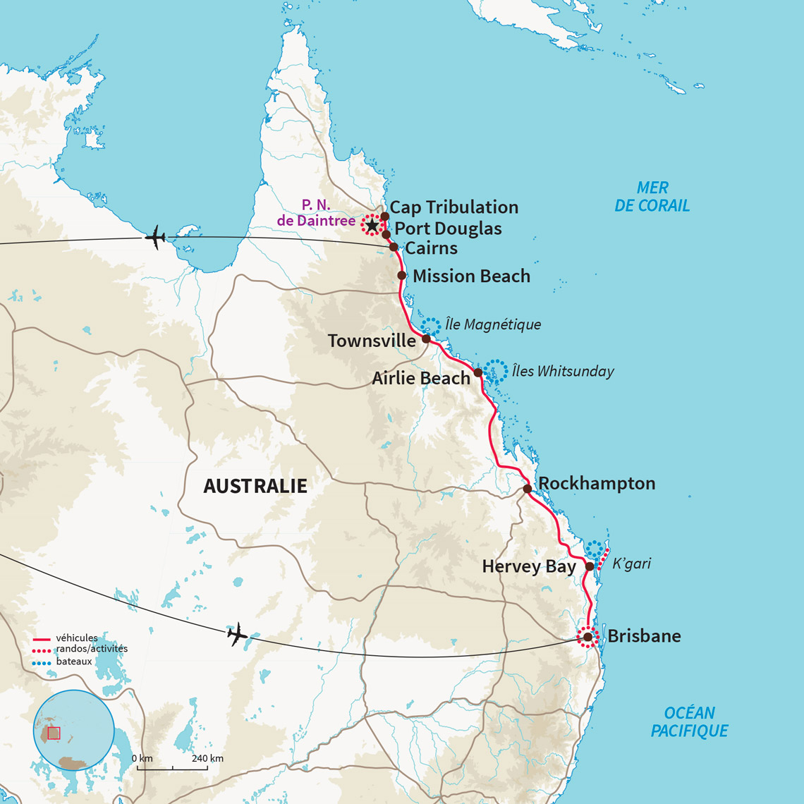 Autotour en famille à la découverte de l'Australie et de sa côte Est, une aventure de Brisbane à Port Douglas par l'île de K'gari