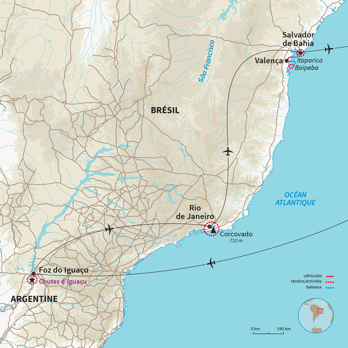 Circuit des incontournables au Brésil des chutes d’Iguazu à l’île de Boipeba en passant par Rio de Janeiro et Salvador de Bahia