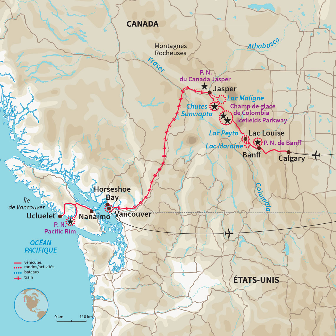 Autotour dans les Rocheuses Canadiennes en famille de Calgary à Vancouver, entre lacs, montagnes et faune sauvage