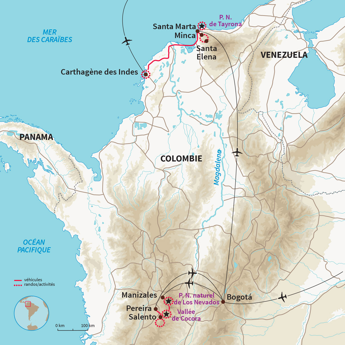 Les incontournables de Colombie, en randonnée : de Los Nevados à la Vallée de Cocora, Salento, mythique Tayrona et Carthagène