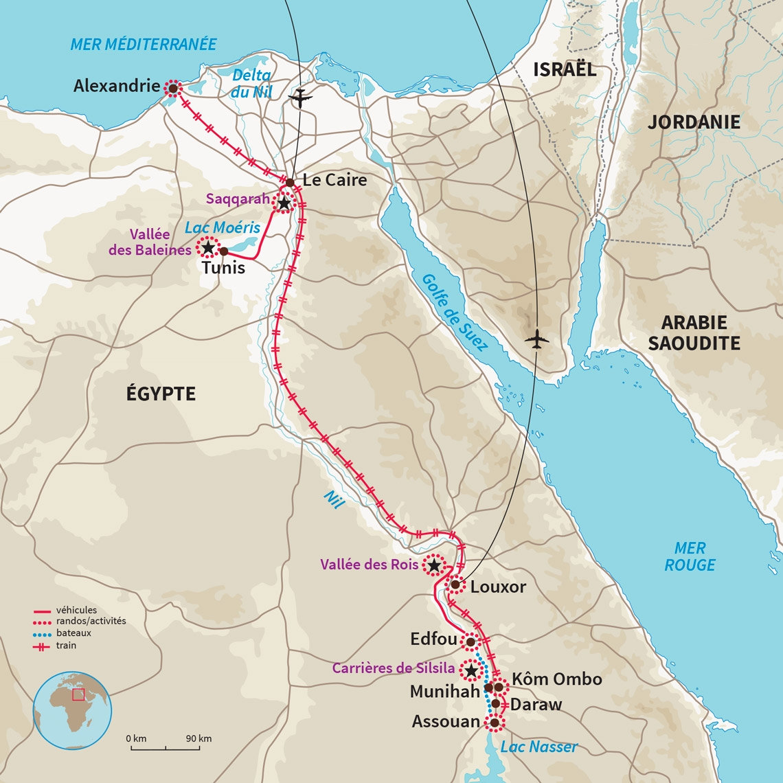 Sur les rails et en bateau d'Alexandrie à Assouan à travers l'Égypte ancienne