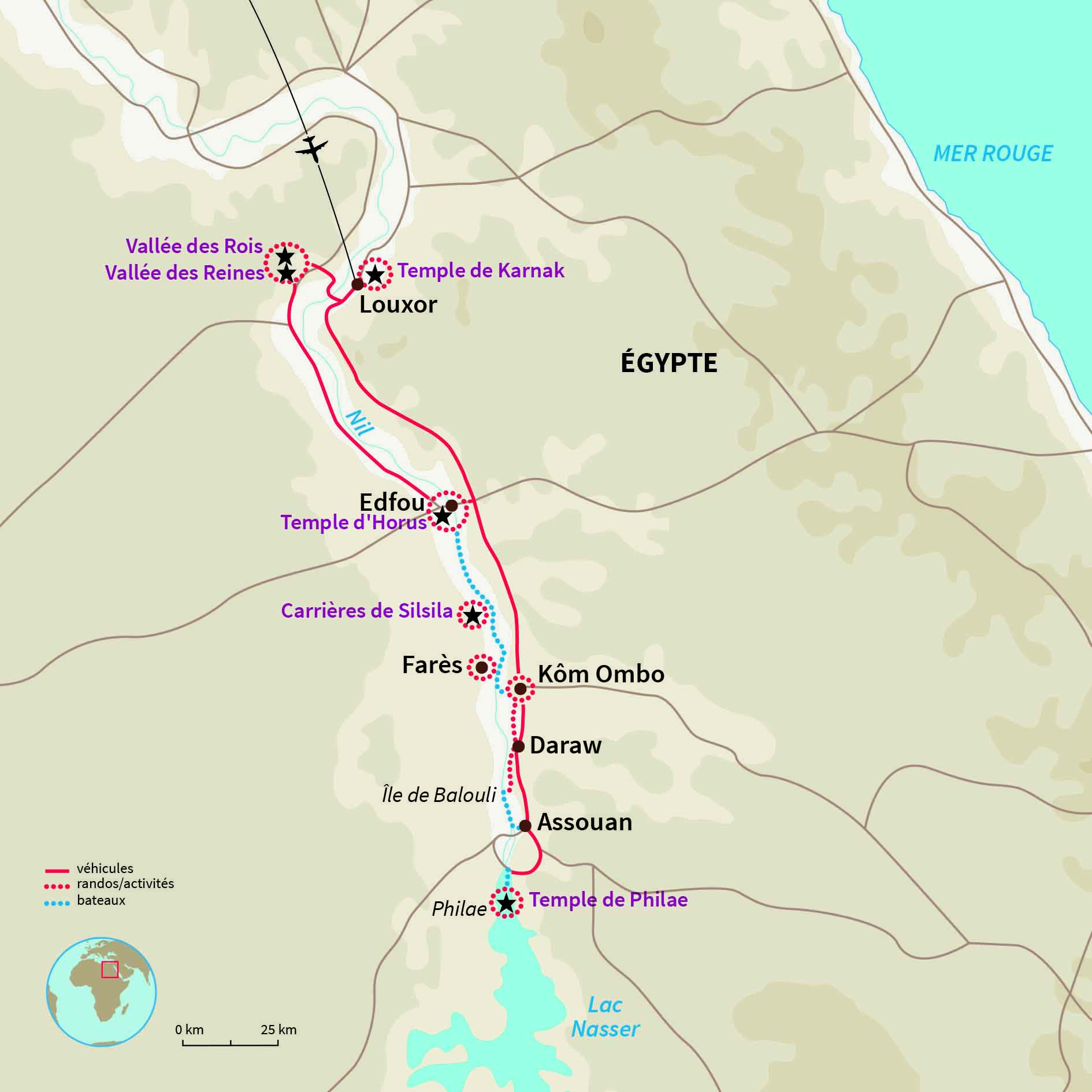 De Louxor à Assouan : découverte des trésors de l'Égypte ancienne et croisière sur le Nil en dahabieh