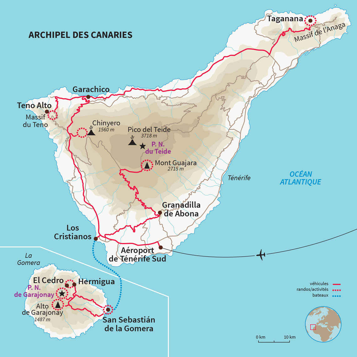 Combiné de deux îles complémentaires Tenerife et la Gomera entre paysages volcaniques et forêt subtropicale