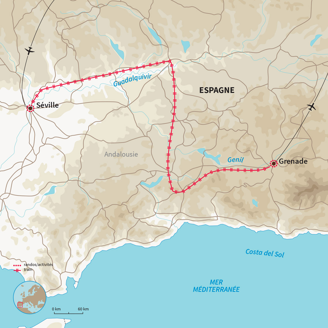 Retraite bien-être en Andalousie, de Séville à Grenade entre visites, découvertes, yoga et détente aux bains Arabes. 