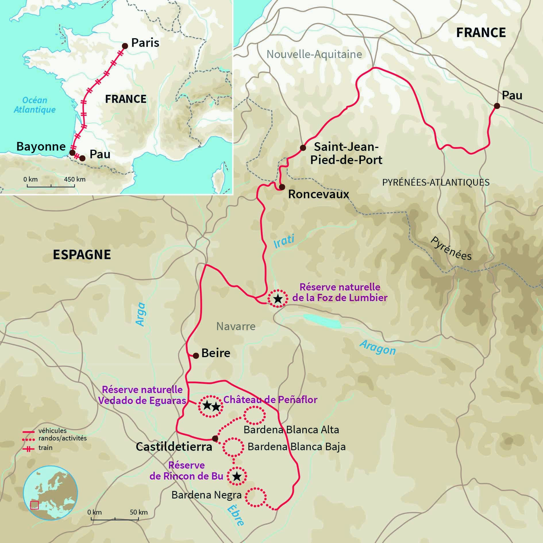 Les plus beaux sites des Bardenas en étoile, avec hébergement en hôtel rural