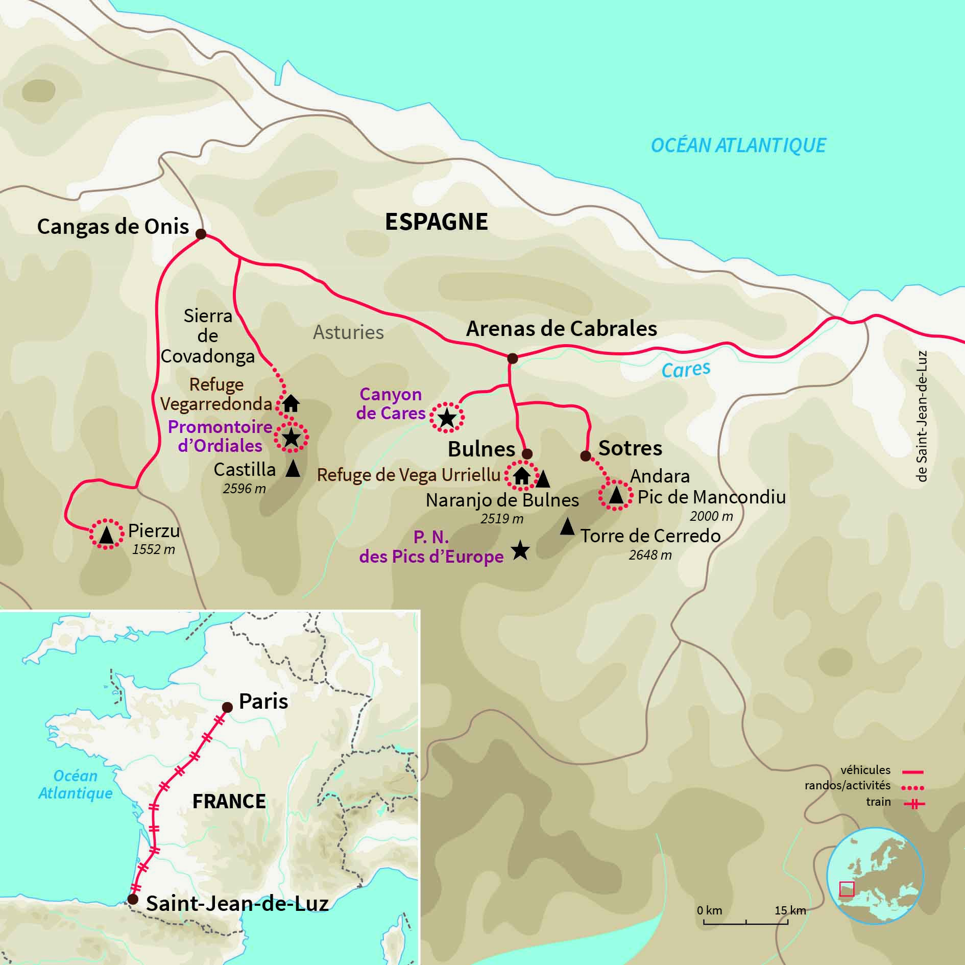 Randonnée en étoile au cœur des trois grands massifs des "Picos de Europa", avec une nuit en refuge de montagne