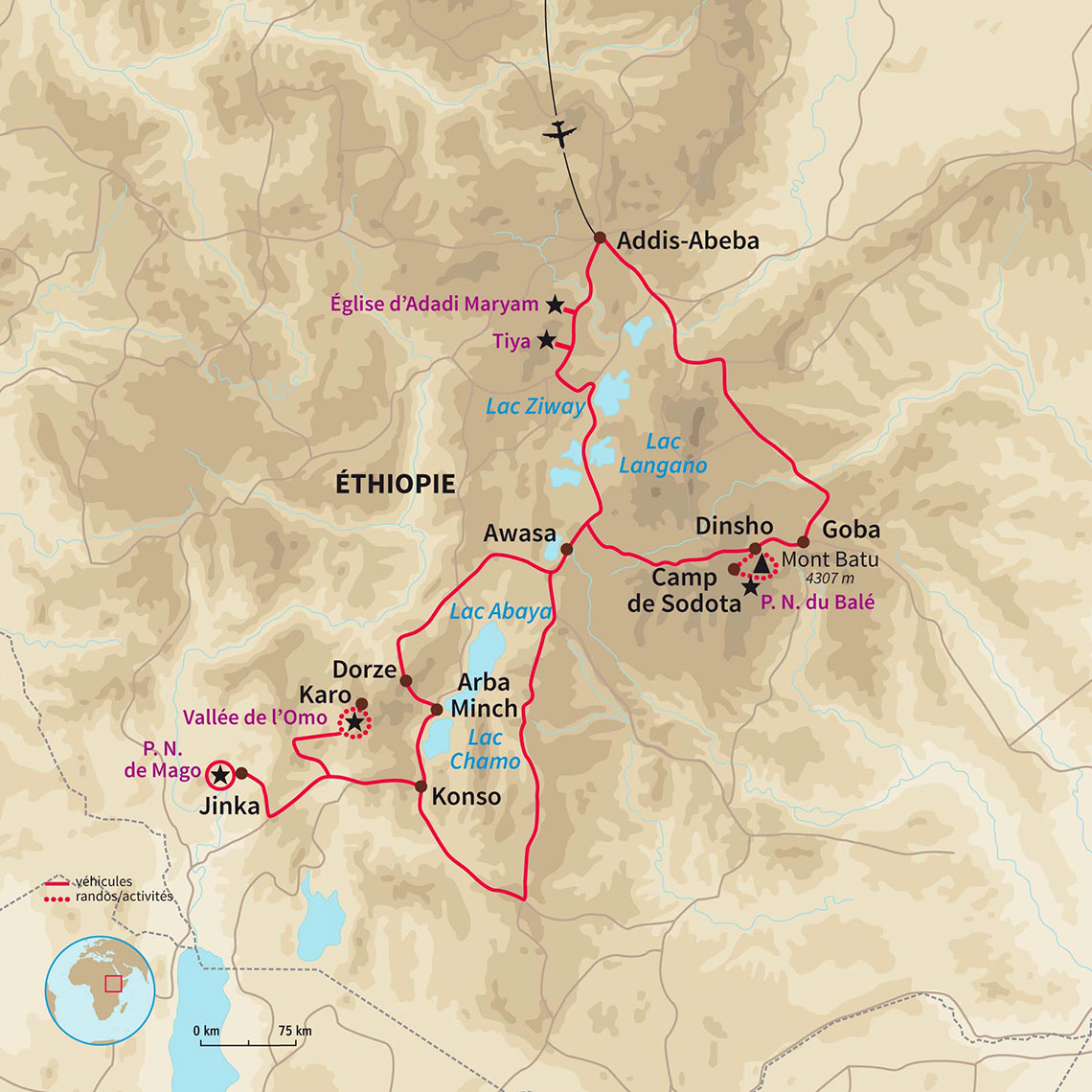 Rando-rencontres avec les tribus de la vallée de l'Omo et trek dans les Montagnes de Balé