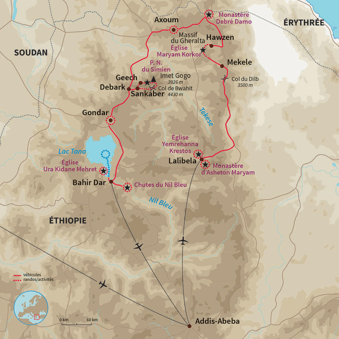 Découverte de l’abyssinie avec Lalibela, au fil d’une route historique à travers les massifs de Gheralta et du Simien