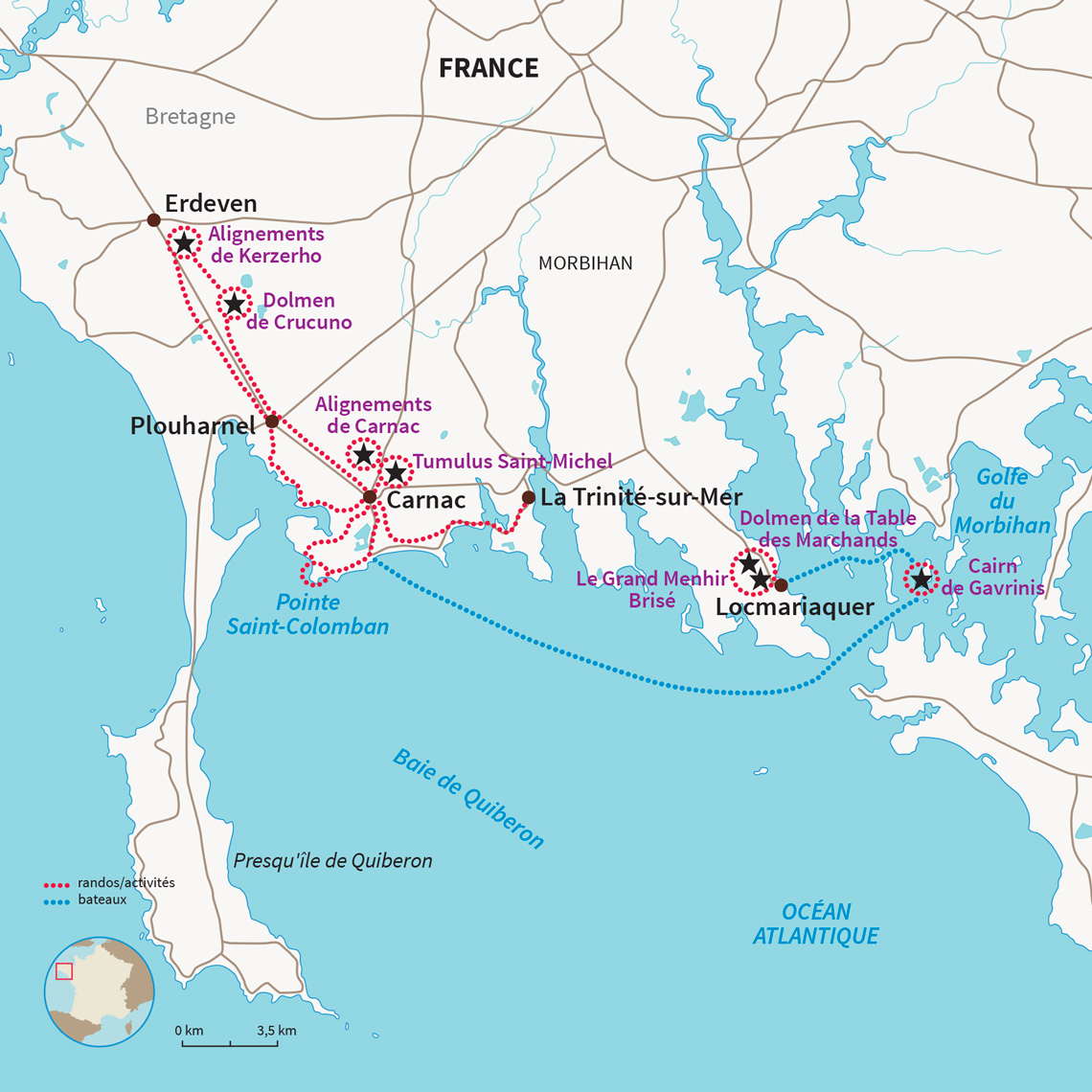 Découverte des mystères mégalithiques: Carnac et ses alignements Légendaires, randonnée sur le GR34