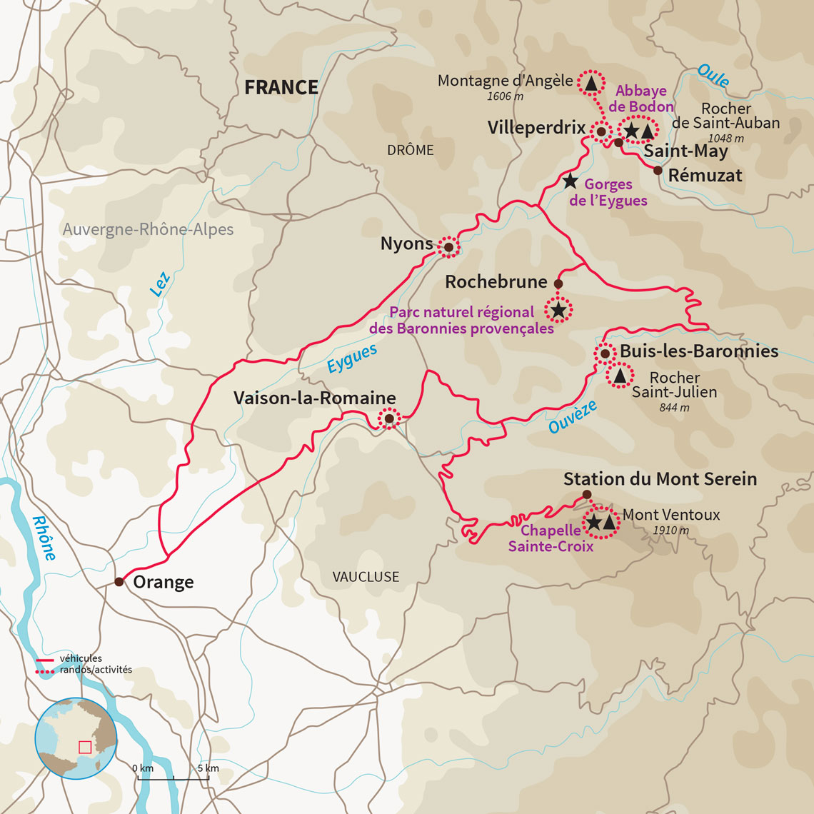 Randonnée entre mer et montagne : à la découverte du Mont Ventoux et des Baronnies Provençales.