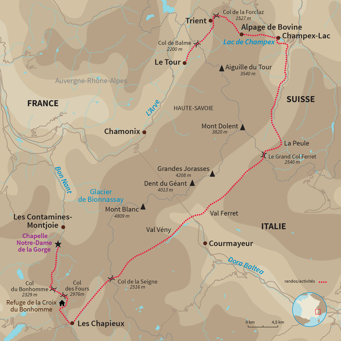 L’aventure 100% Mont-Blanc, des Alpes françaises, suisses et italiennes, avec nuits sous tente et soirées sous les étoiles