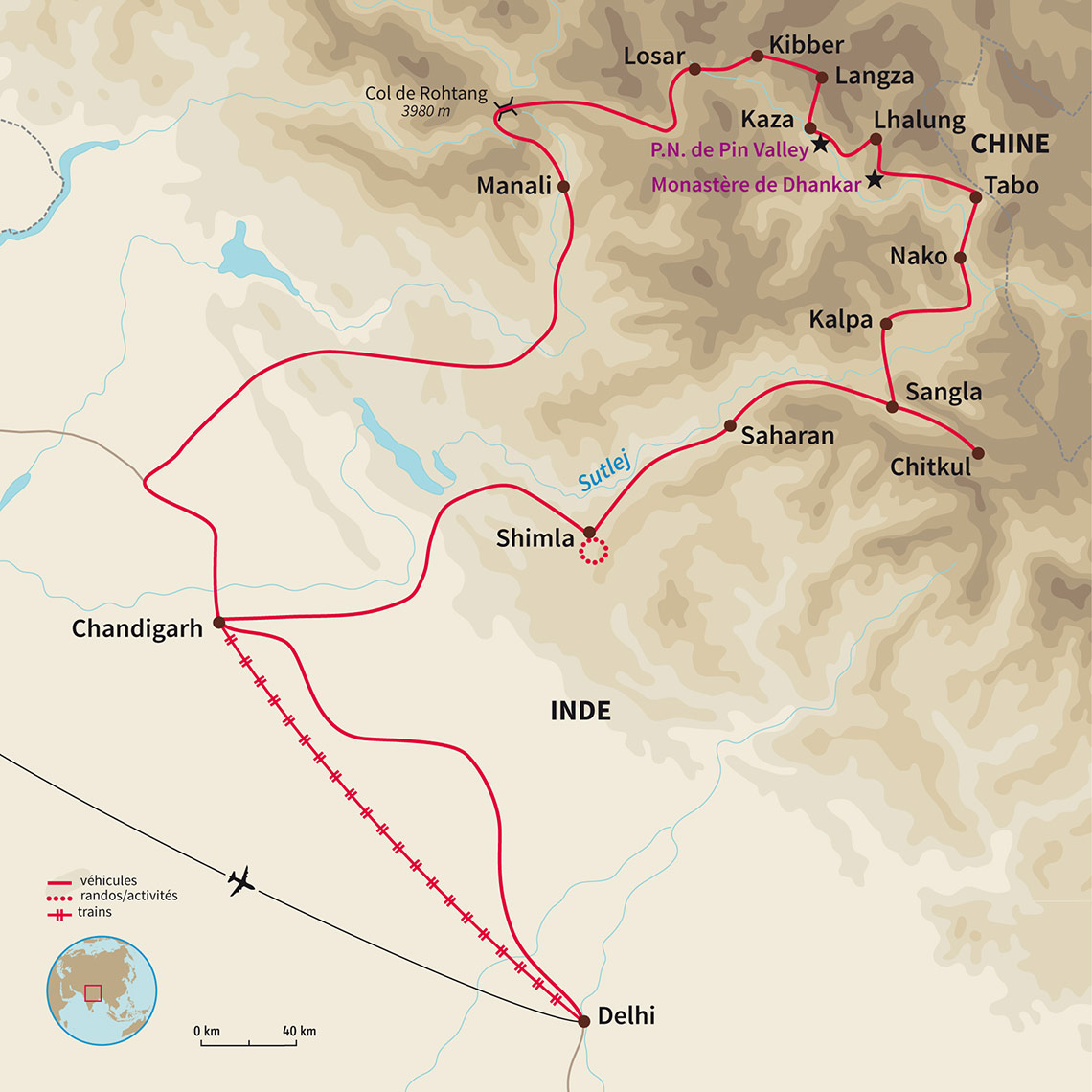 Circuit dans la vallée de Spiti et du Kinnaur pour explorer la région en profondeur, par la route la plus mythique d'Inde