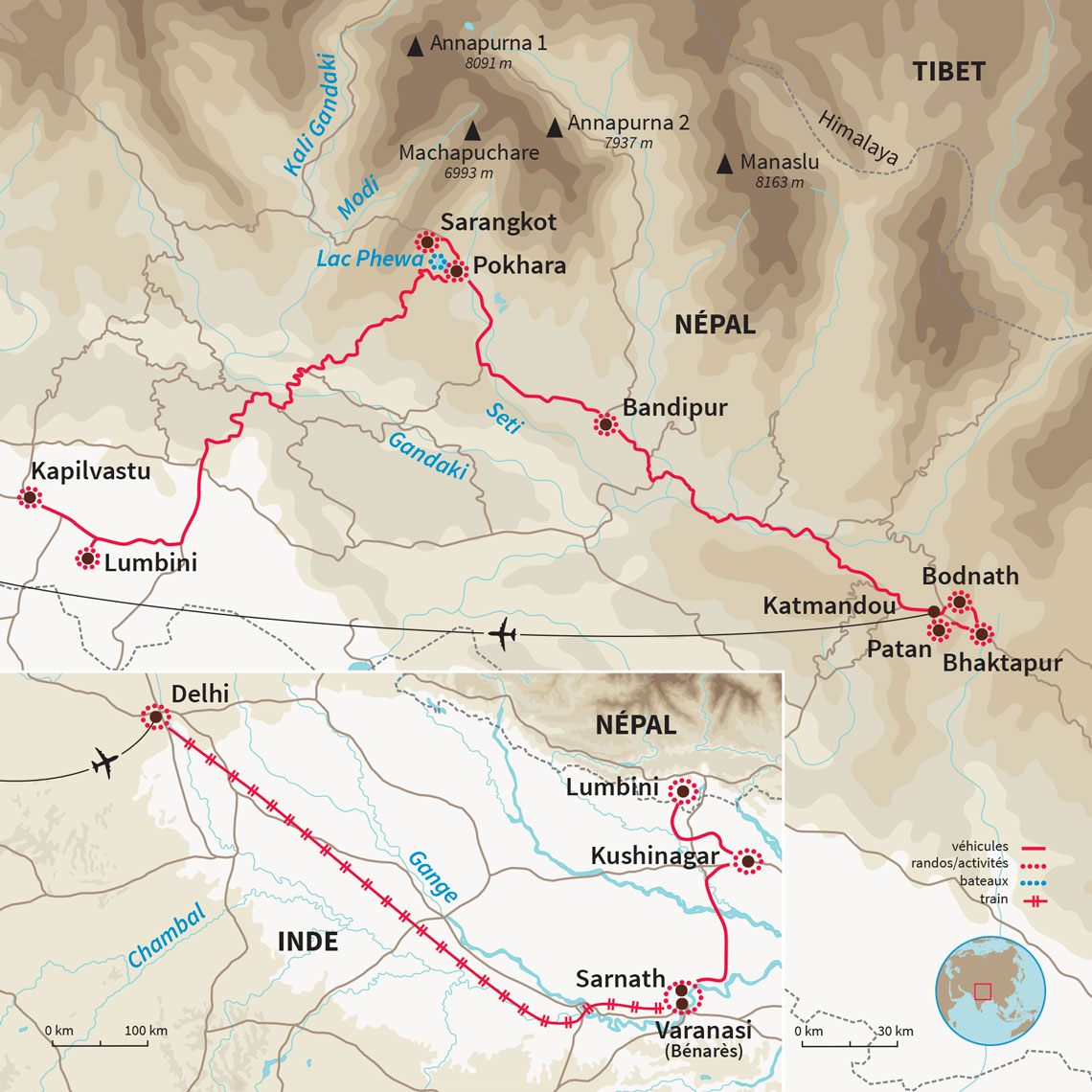 Voyage spirituel en Inde et Népal : sur les traces du Bouddha entre Bénarès, Lumbini et l'Everest