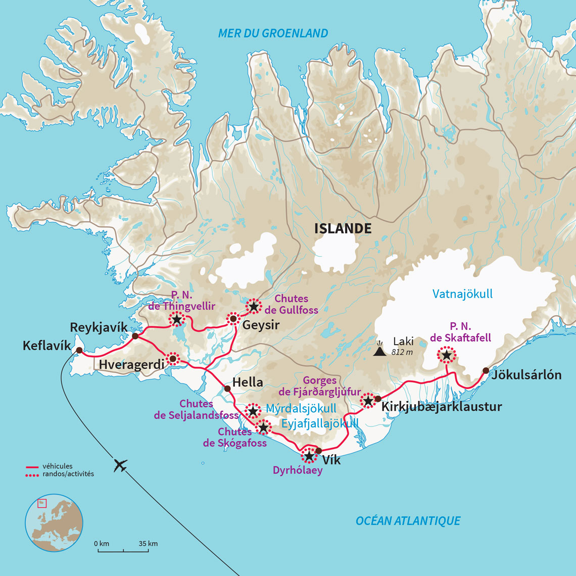 Les plus beaux spots du sud de l'Islande, en version hivernale, raquettes aux pieds et aurores boréales dans le ciel