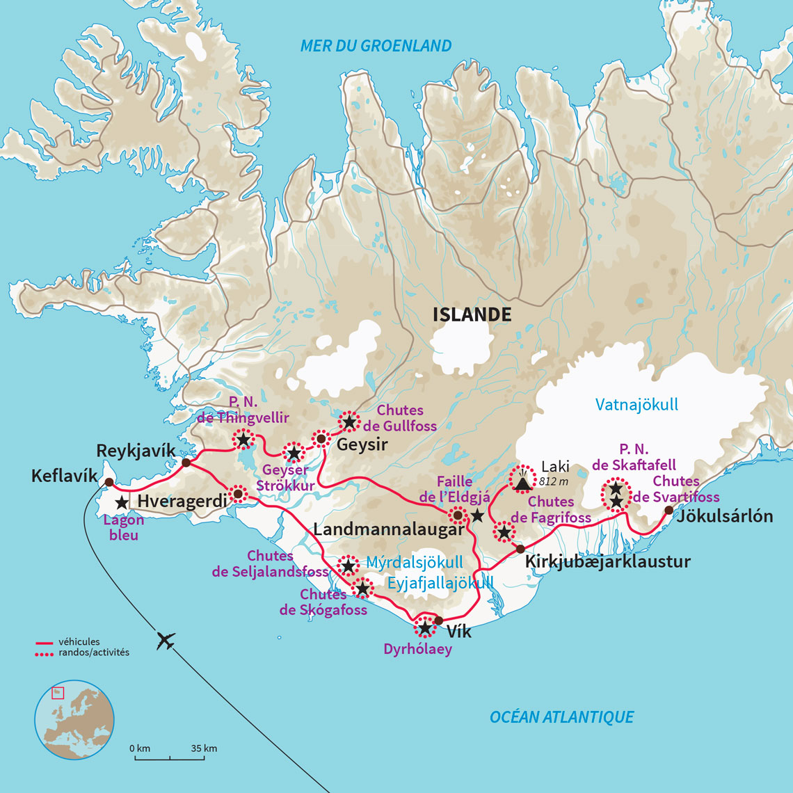 Autotour en van 4x4 en Islande à la découverte de la côte sud via Landmannalaugar, le Cercle d'or, Skaftafell et Jökulsárlón