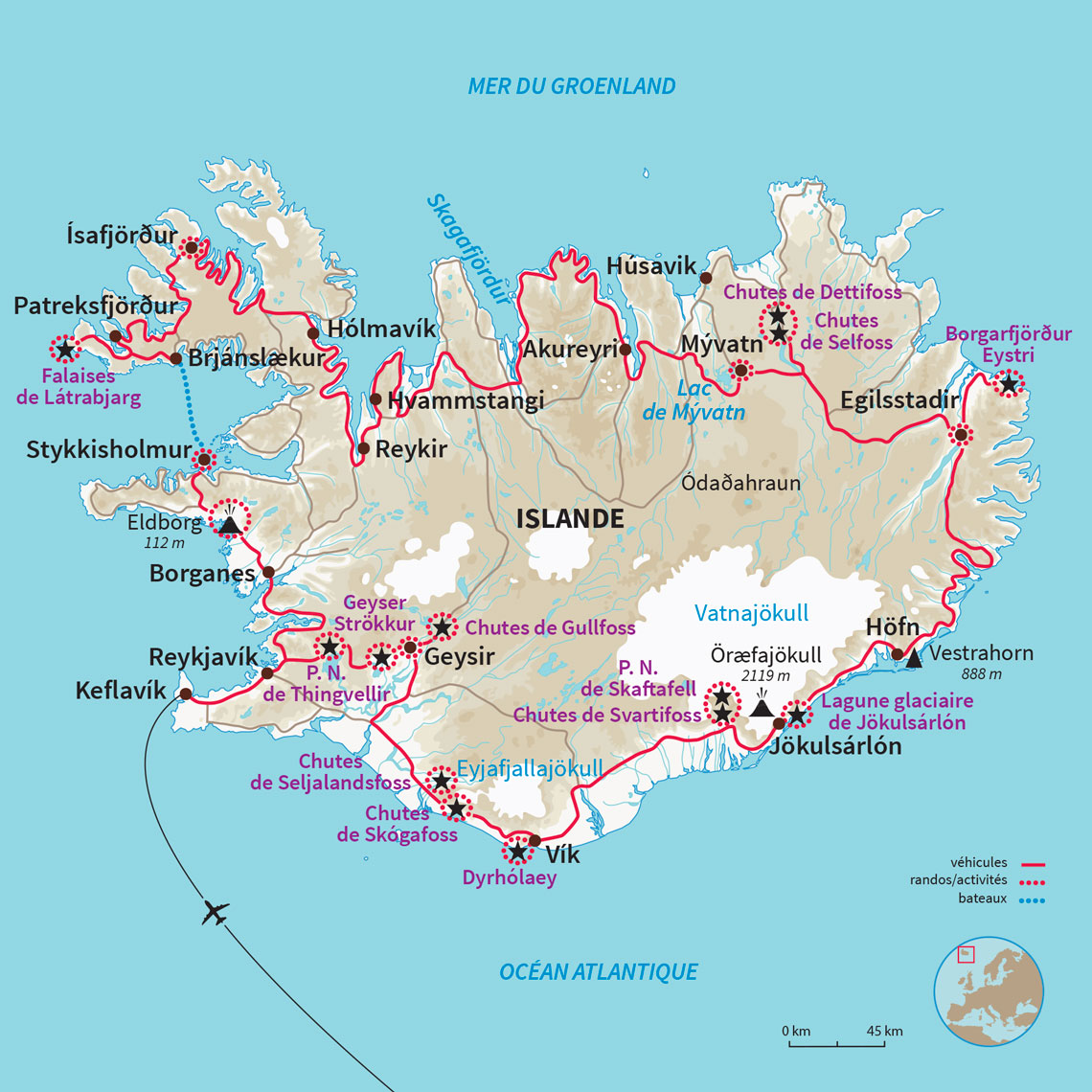 Carte Islande : Total Eclipse of the Van