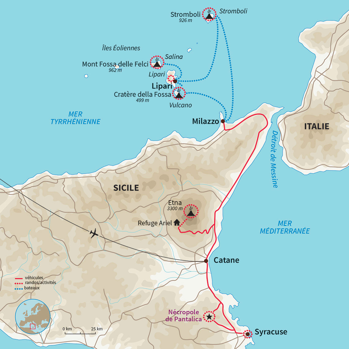 Des incroyables îles éoliennes à la baroque Syracuse en passant par le majestueux volcan Etna, un périple à ne pas manquer!