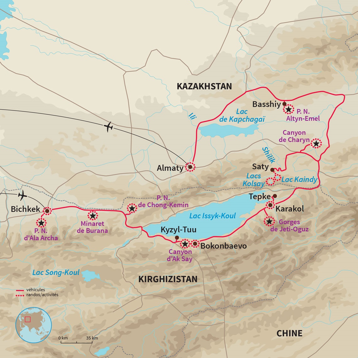 Partez découvrir les merveilles naturelles qu’a à offrir le Kirghizstan & le Kazakhstan