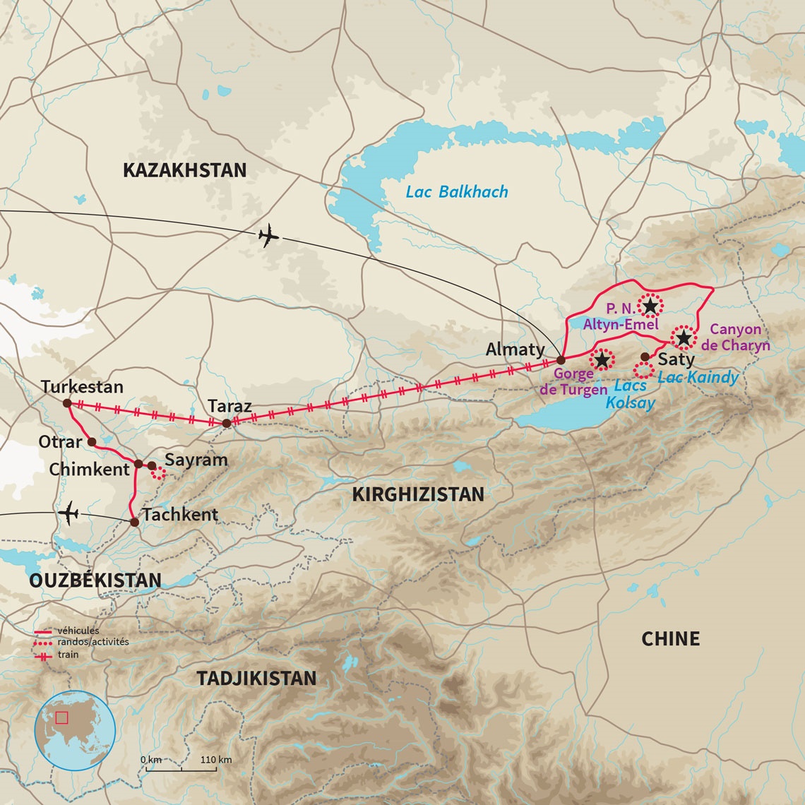 Partez découvrir les merveilles naturelles et les cités de la route de la soie qu’a à offrir le Kazakhstan.