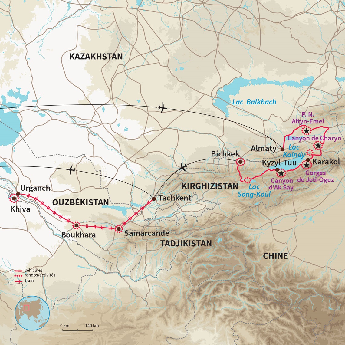 Explorer les incontournables de trois pays d'Asie centrale, Kazakhstan, Kirghizistan et Ouzbékistan en un seul voyage !