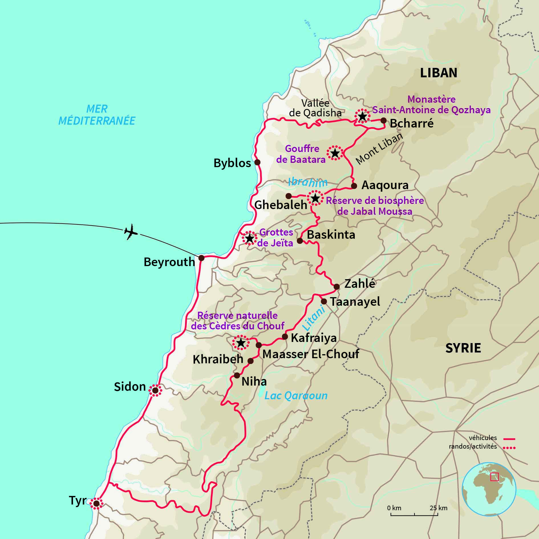 Randonnée sur le mont Liban et dans la vallée Sainte avec 2 jours de randonnée à Jabal Moussa