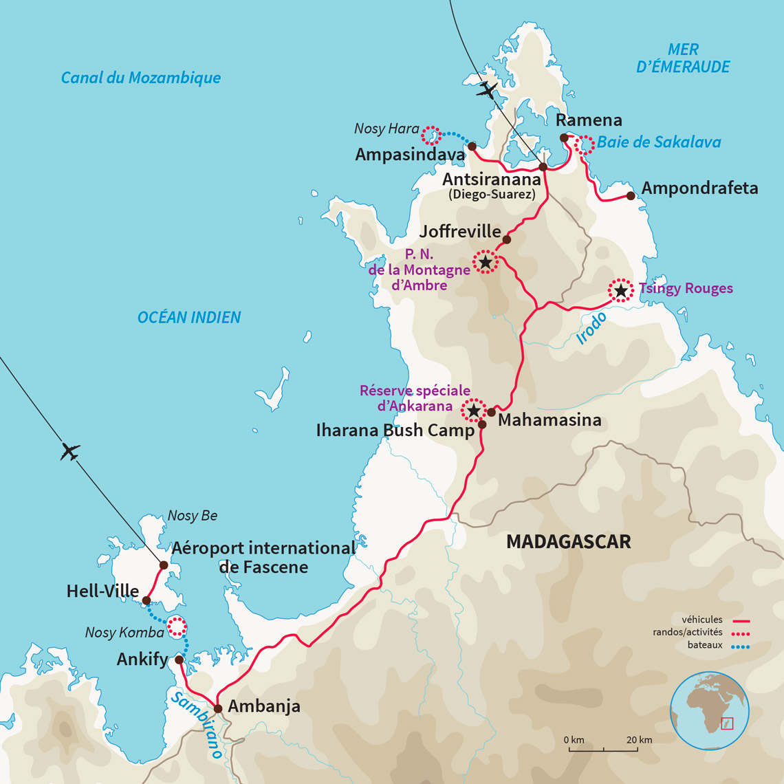 Voyage dans le nord de Madagascar avec les Tsingy de l'Ankarana, l'île de Nosy Komba et un bivouac sur Nosy Hara