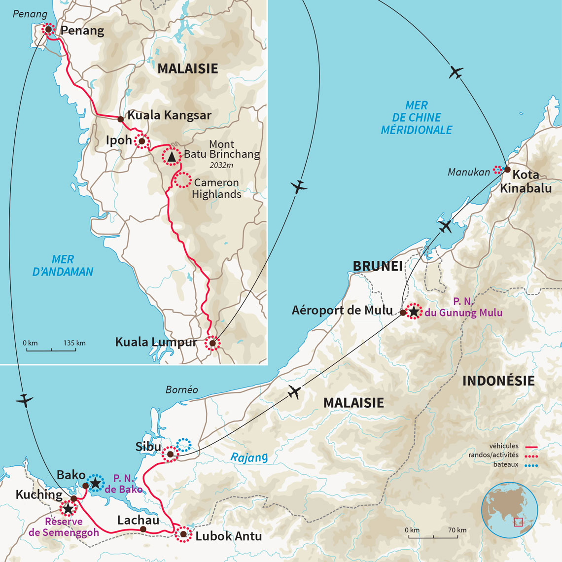 Une découverte intense de la Malaisie péninsulaire et de Bornéo, de Kuala Lumpur à l'île de Manukan 