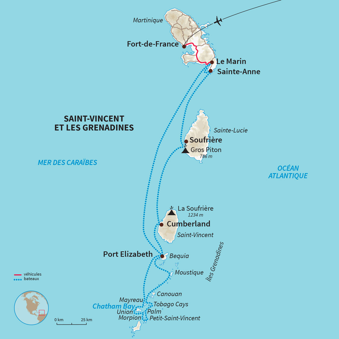 Croisière en catamaran de la Martinique aux îles Grenadines : Sainte-Lucie, Saint-Vincent, Tobago Cays...