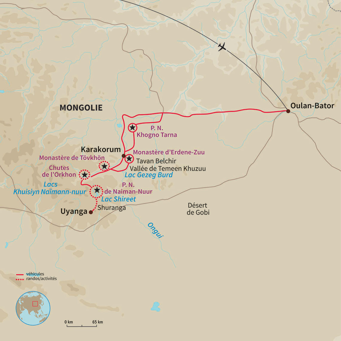 Trek au cœur de la steppe mongole, à la rencontre des nomades, tout au long de l’Arkhangaï jusqu’au Parc National Naïmann-nuur.