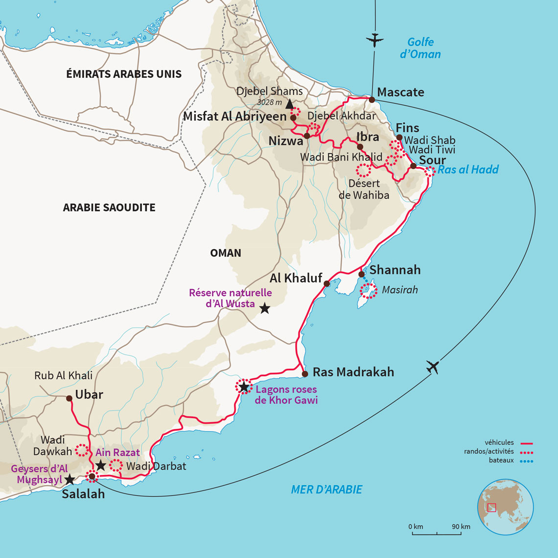 Grand tour d'Oman du Nord au Sud:les incontournables d'Oman puis rejoindre Salalah via déserts, plages, wadis et l’île de Masirah