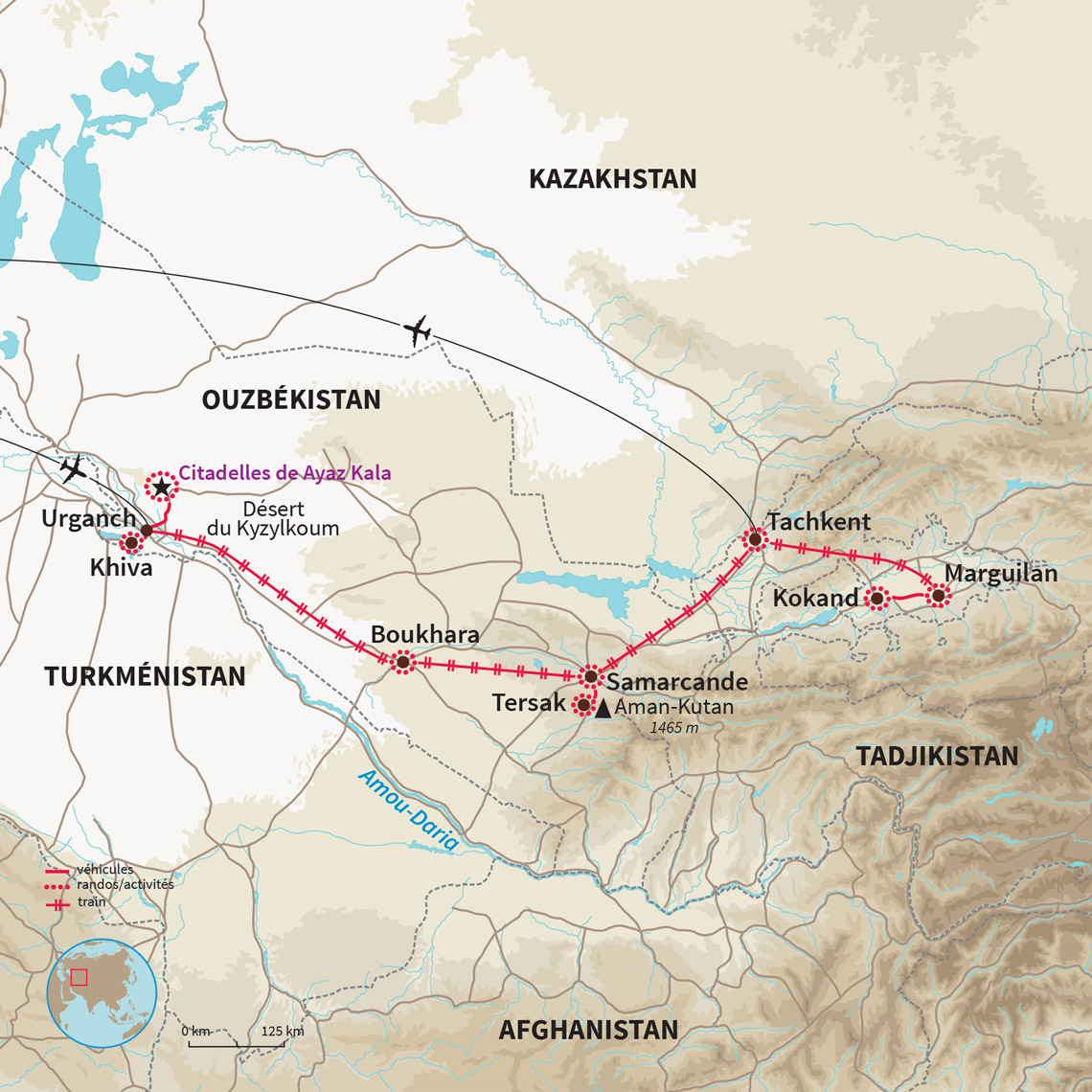 Découverte inédite en train du cœur battant de l’Ouzbékistan, des cités antiques au caravansérails & des bazars aux villages.