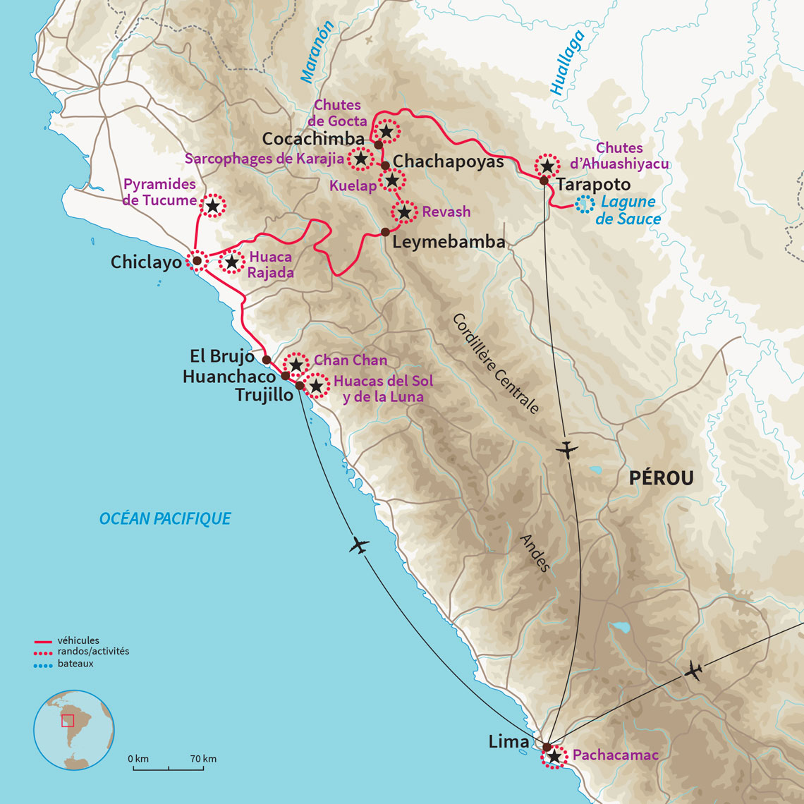 Traversée du nord péruvien, Pacifique, Andes et Amazonie : balade culturelle sur la trace des civilisations pré-Incas