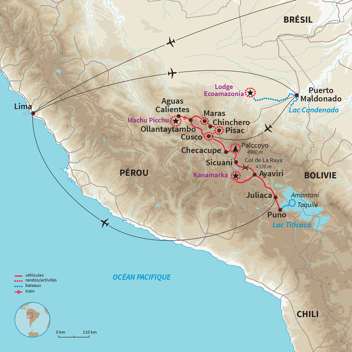 Aventures en famille de l'Amazonie à la Vallée Sacrée des Incas, via le montagne "arc-en-ciel" et les îles du Titicaca !