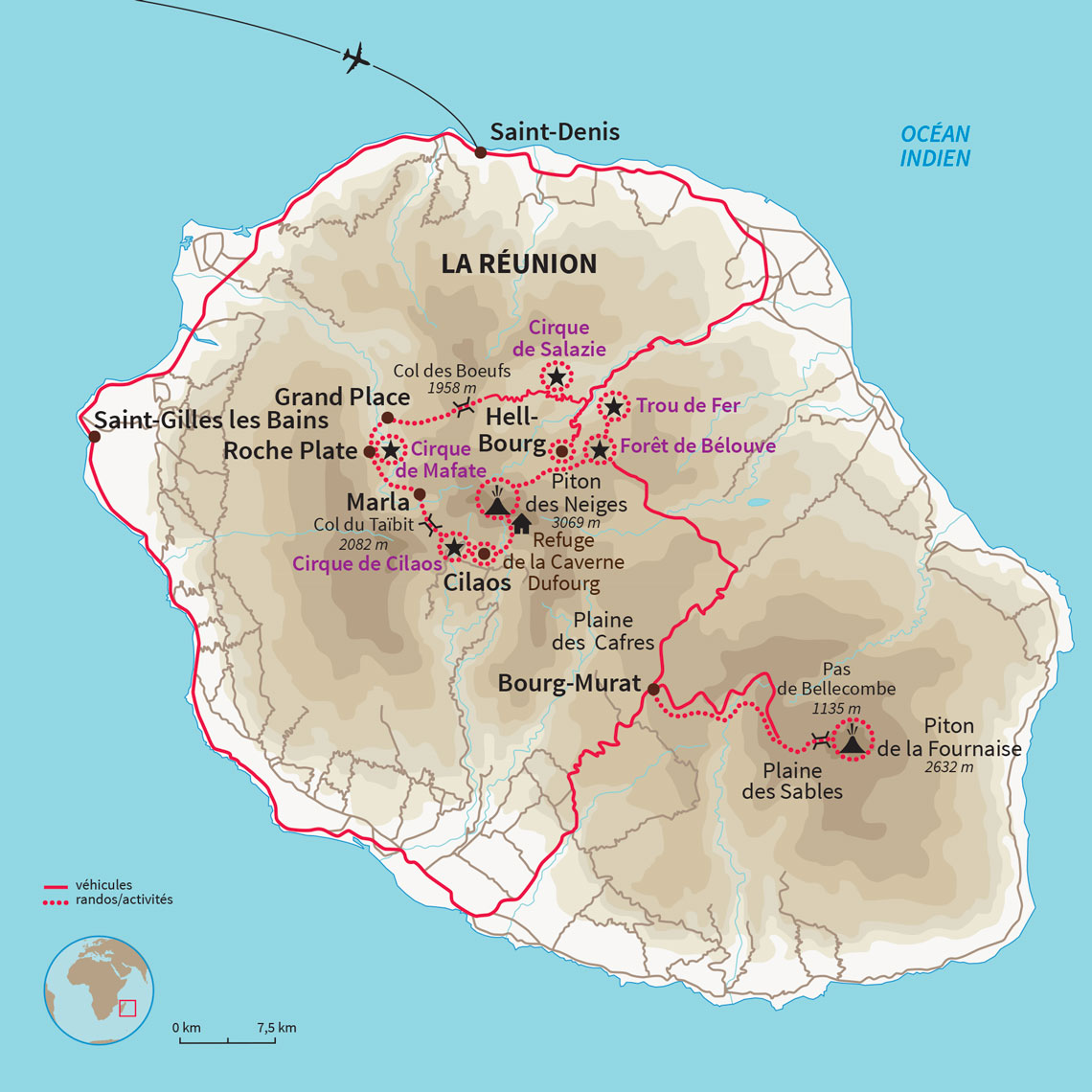 Trek complet dans les 3 cirques avec un focus sur Mafate, forêt de Bélouve, ascension des Pitons des Neiges et de la Fournaise…