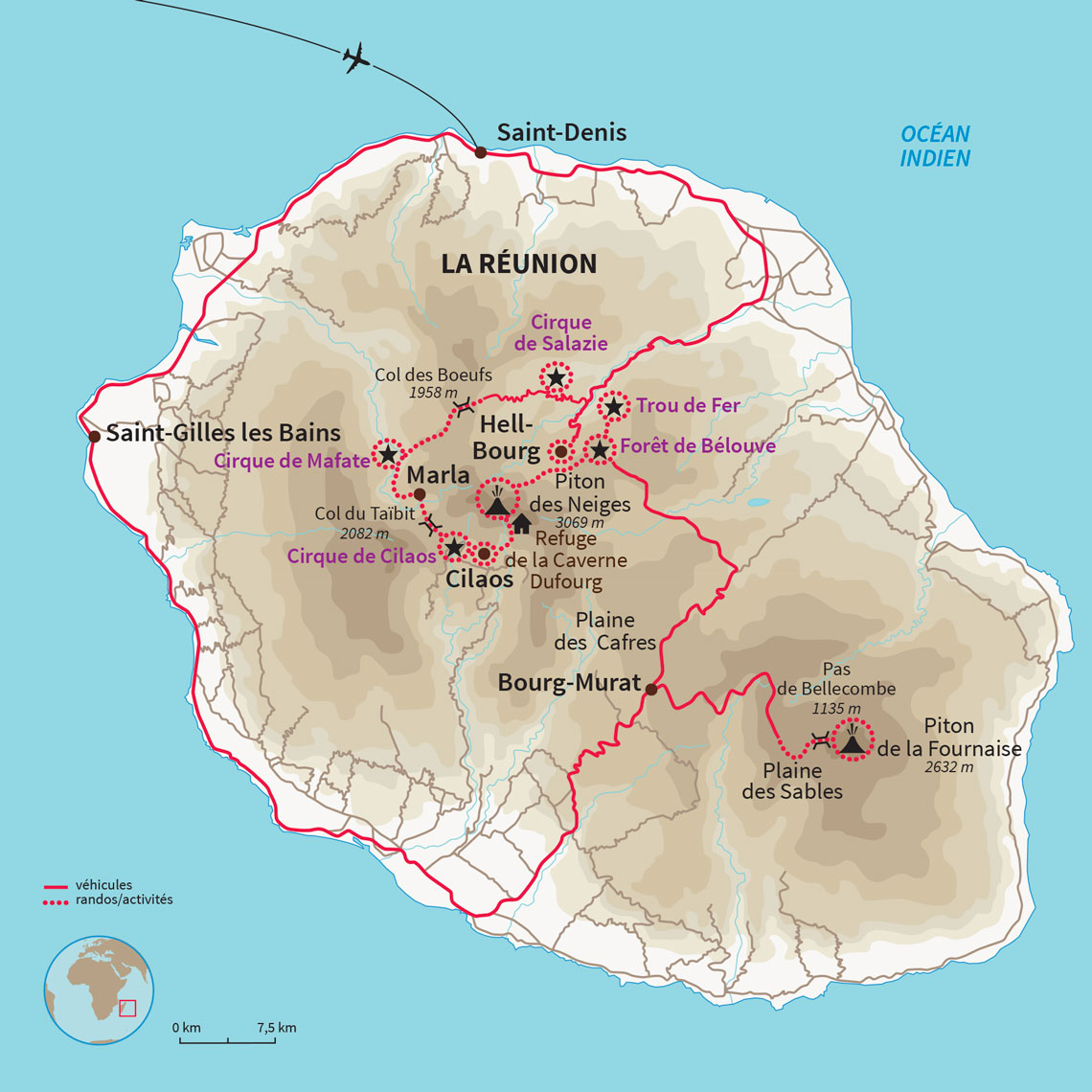 Trek des incontournables de la Réunion : Cirques de Mafate, Salazie et Cilaos, Piton des Neiges, Bélouve et Piton de la Fournaise