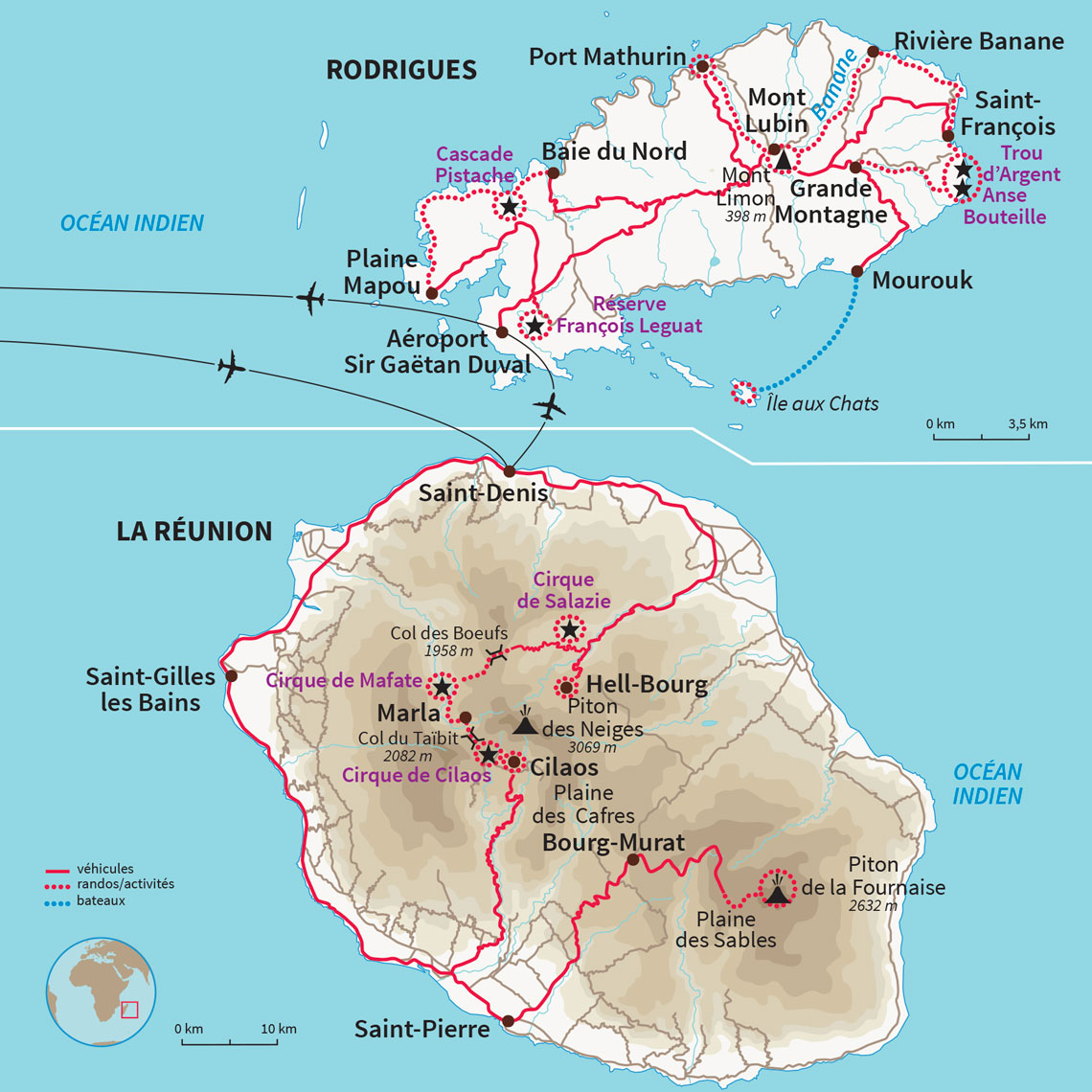 Rando modérée des cirques de la Réunion aux forêts primaires et plages de Rodrigues entre Terre et mer...