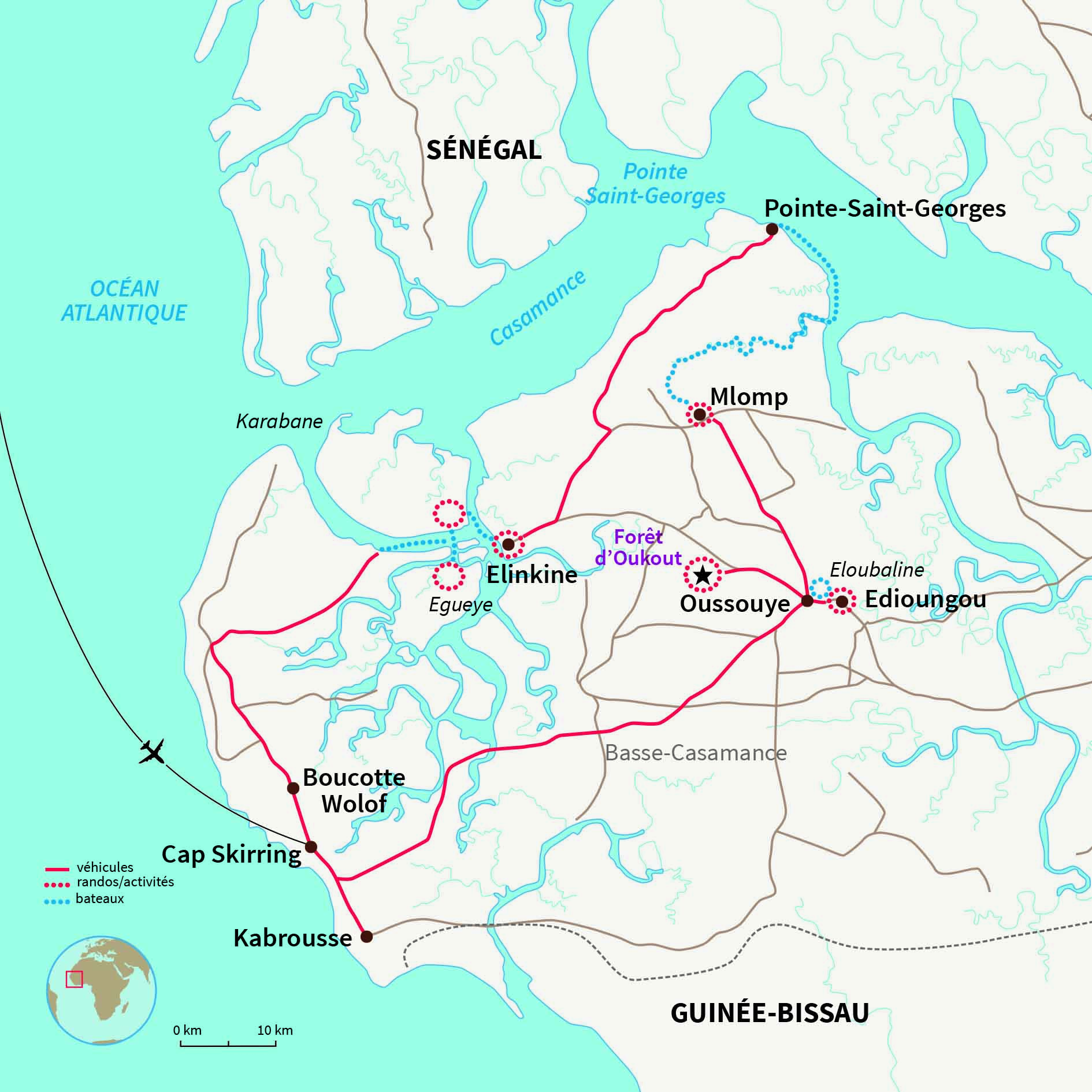 Découverte de la Casamance en famille avec rando, kayak et activités traditionnelle pour les enfants 