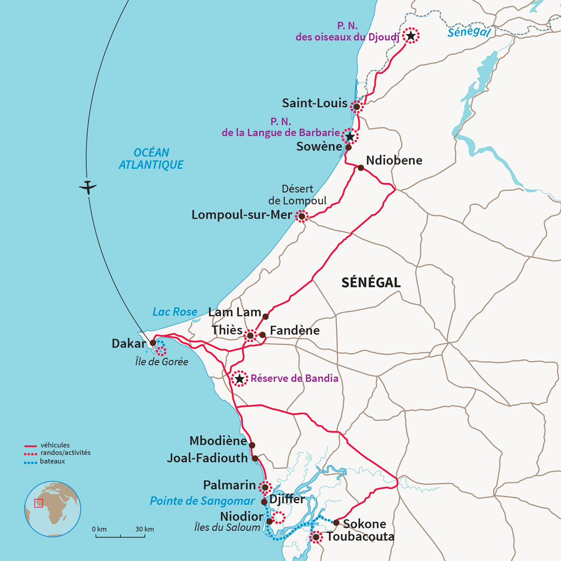 Les sites incontournables du Sénégal : de Saint-Louis à la réserve de Bandia avec découverte du Sine-Saloum et de l'île de Gorée